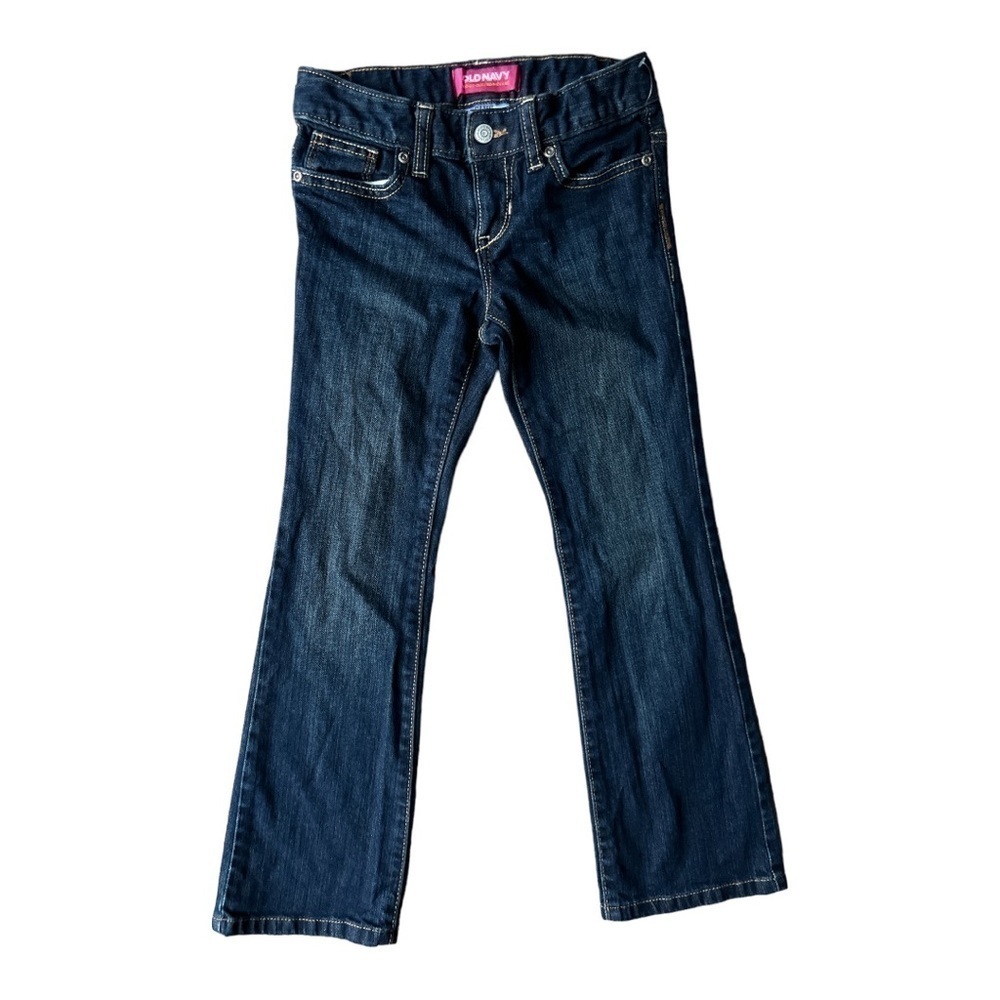 Old Navy Girl’s Bootcut Jeans Dark Wash Adjustable Waist, Size 6
